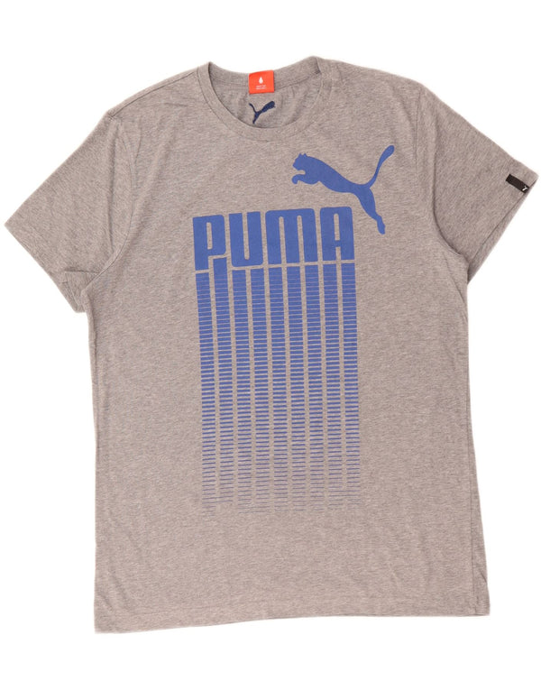 Puma Herren-T-Shirt mit Grafik, groß, aus grauer Baumwolle