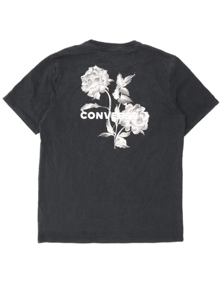 Converse Herren-T-Shirt mit Grafik, groß, aus schwarzer Baumwolle