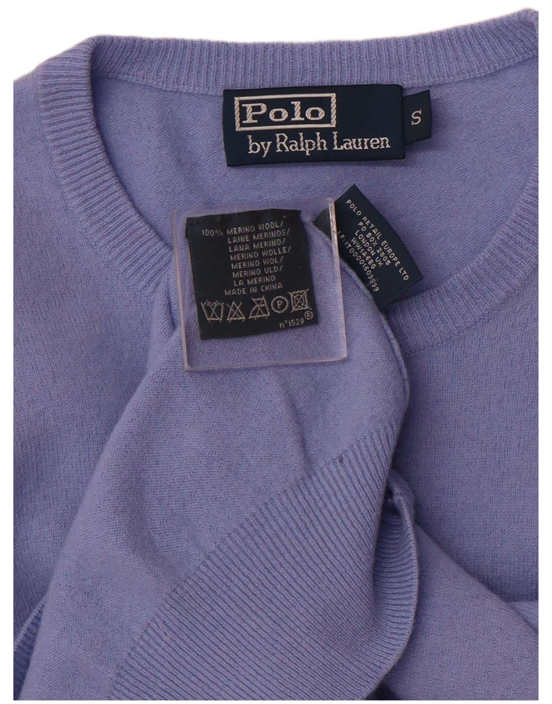 POLO RALPH LAUREN Herren-Pullover mit Rundhalsausschnitt, klein, violette Merinowolle