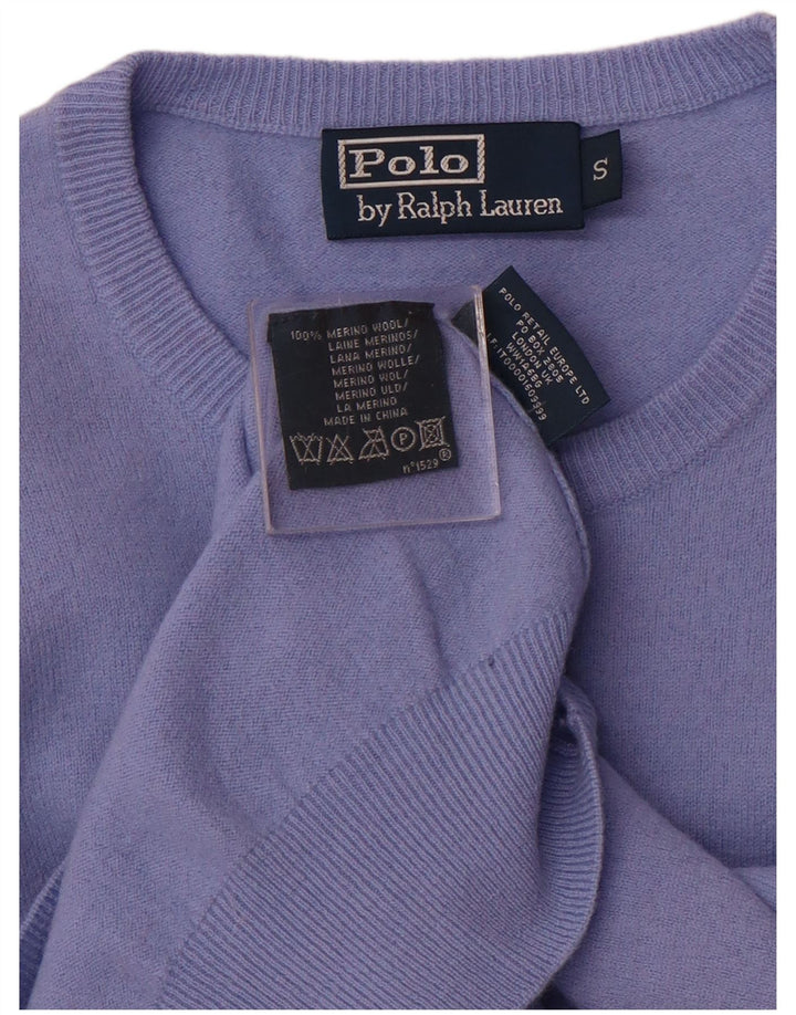 POLO RALPH LAUREN Herren-Pullover mit Rundhalsausschnitt, klein, violette Merinowolle