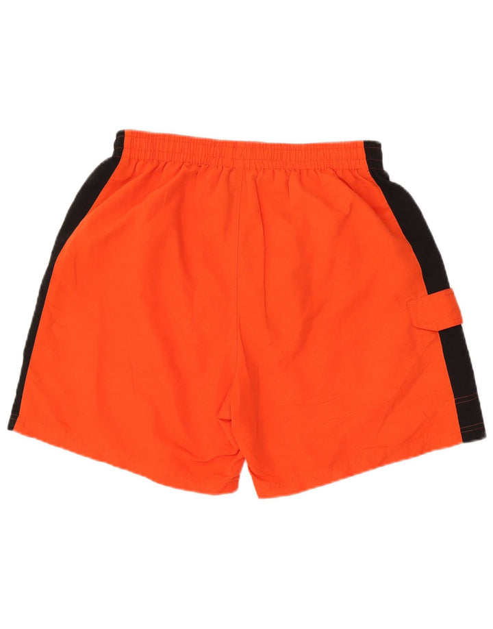 FILA Herren-Badeshorts, groß, orangefarbenes Farbblock-Polyester