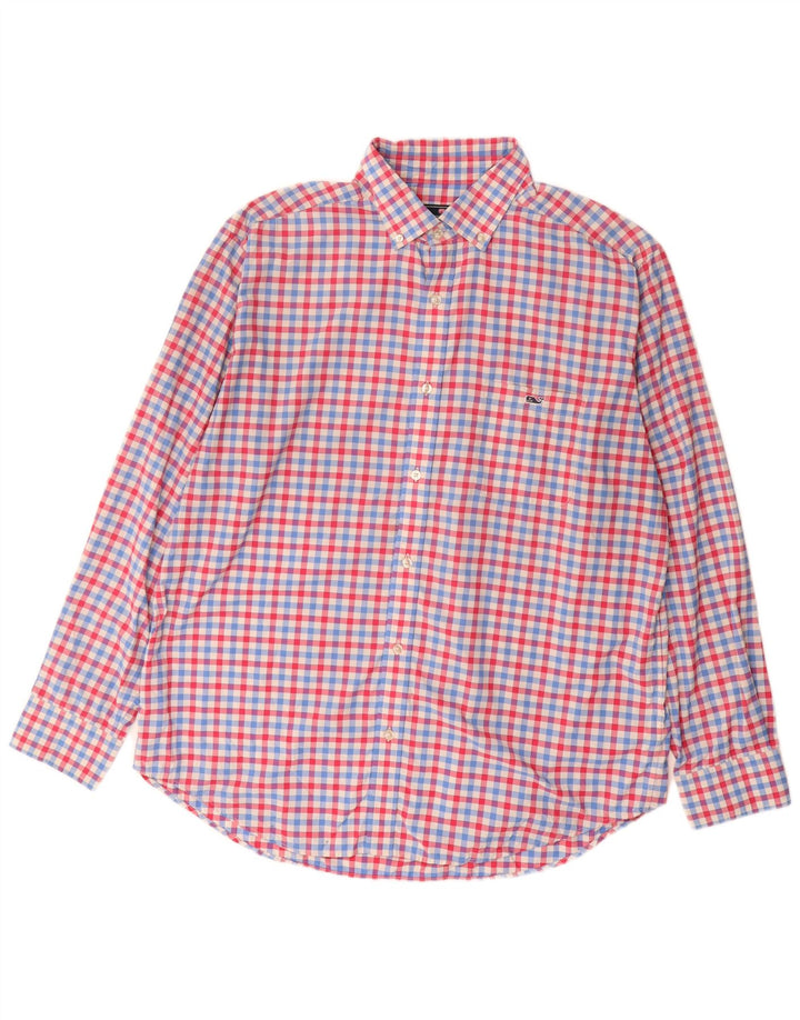 VINEYARD VINES Herren-Hemd mit klassischer Passform, großes, mehrfarbiges Gingham-Nylon