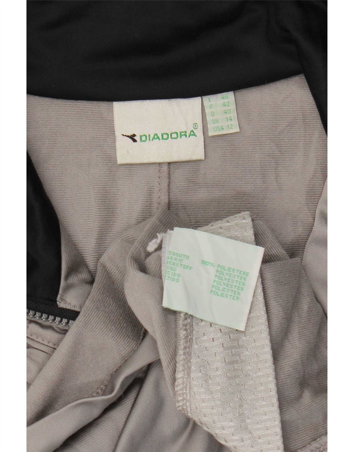Diadora Damen-Trainingsanzug-Oberteil, übergroß, Jacke, UK 14, Größe L, Grau, Farbblock
