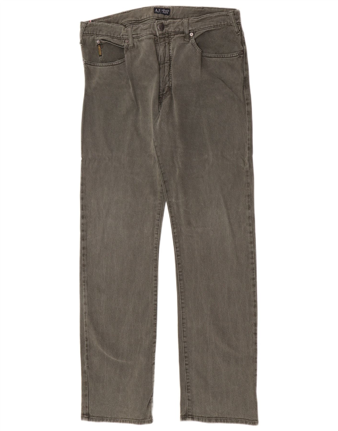 Armani Herren Straight Jeans W36 L34 Grüne Baumwolle