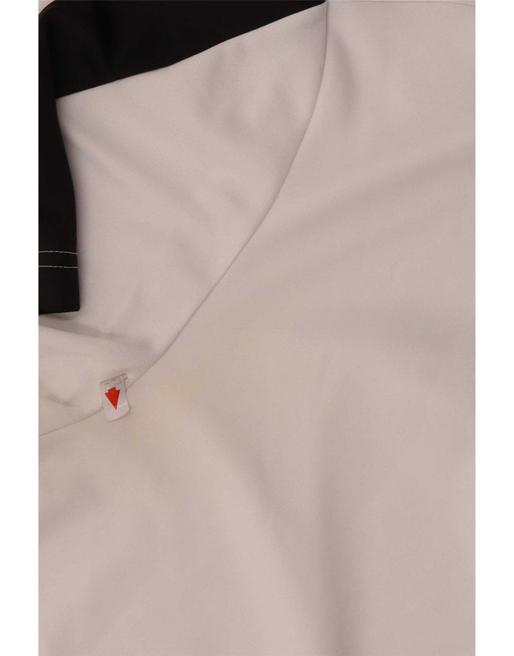 Adidas Herren-Poloshirt, groß, weißes Colourblock-Polyester