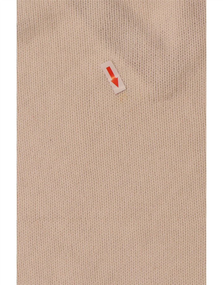 Tommy Hilfiger Herren-Pullover mit V-Ausschnitt, mittlere, cremefarbene Baumwolle