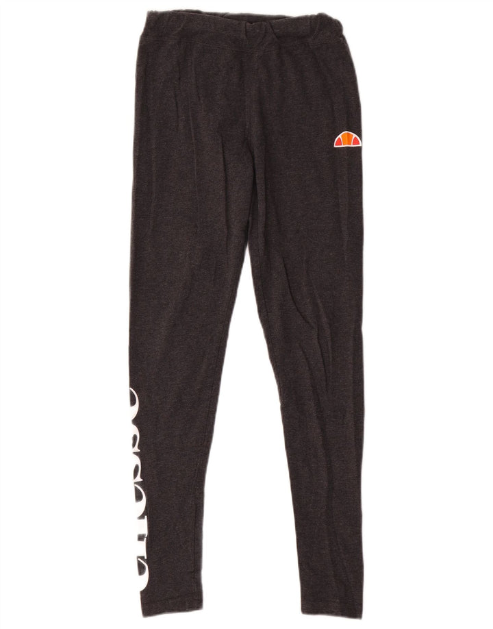 Ellesse Womens Graphic Leggings UK 10 Small Graue Baumwolle