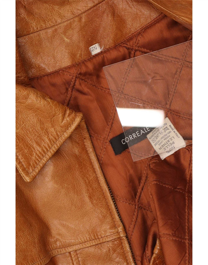 Vintage Herren Lederjacke IT 52 XL Braun
