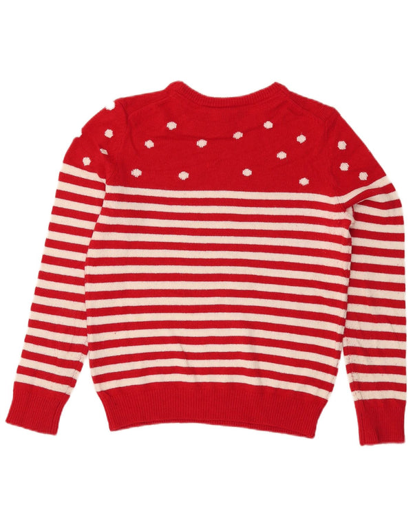 Crew Clothing Damen-Pullover mit U-Boot-Ausschnitt, UK 12, mittelrot gestreift