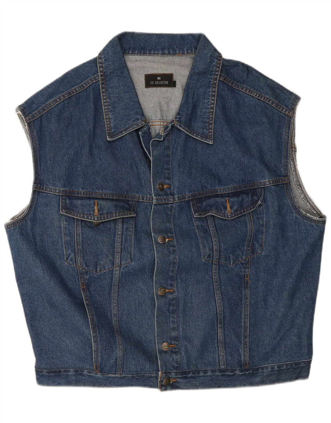 Vintage Herren Jeansweste UK 46 3XL Blau