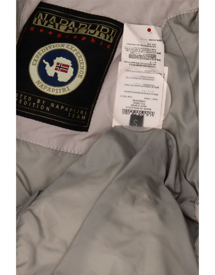 Napapijri Wattierte Damenjacke mit Kapuze, UK 10, Größe S, Grau, Polyester