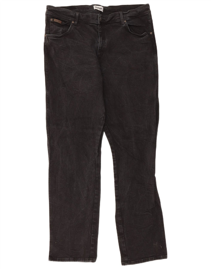 Wrangler Herren Texas Straight Jeans W42 L36 Schwarz