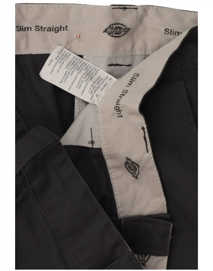 Dickies Slim Straight Chino-Hose für Herren, W38, L30, grau, Polyester