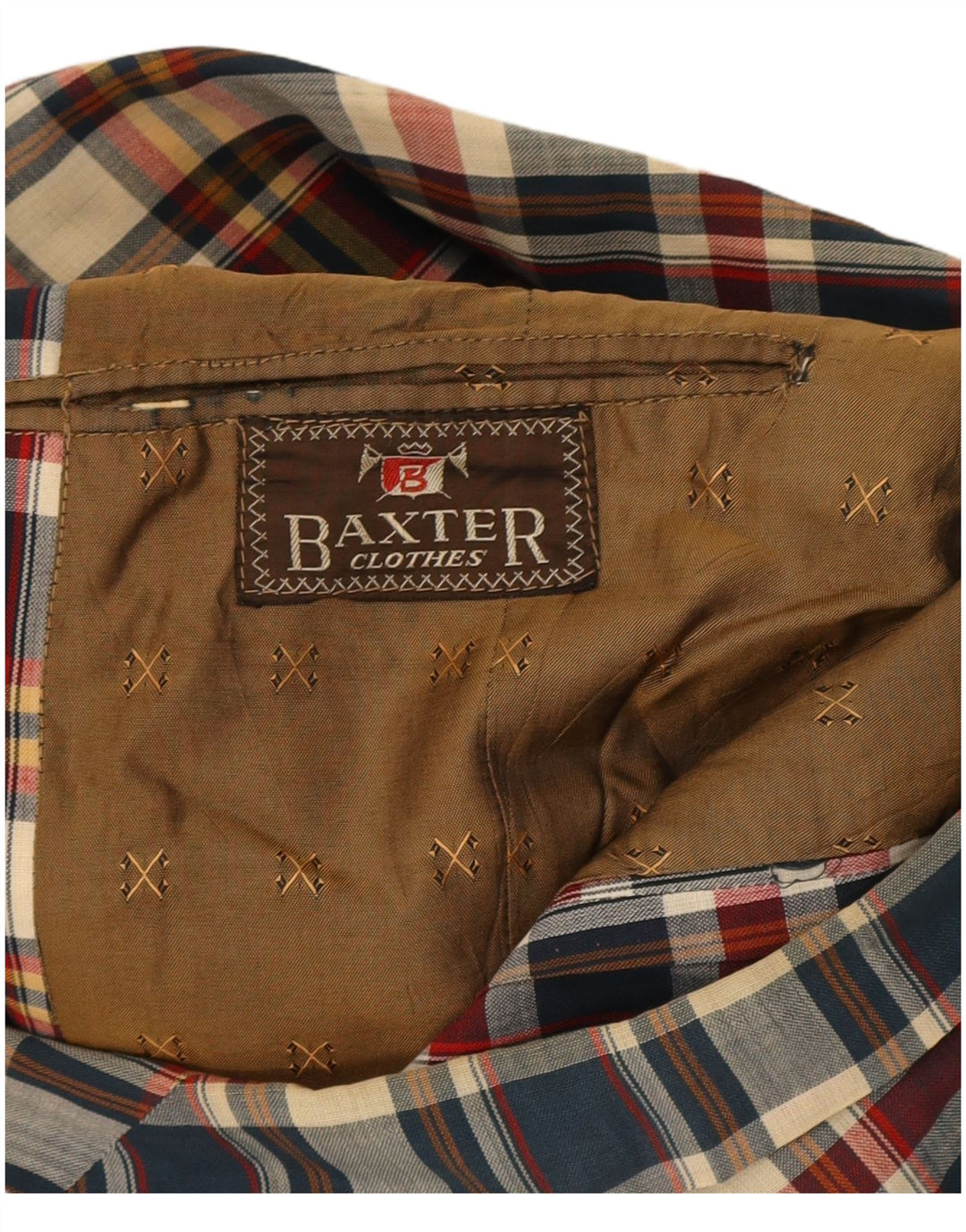 Baxter Herren-Blazer mit 3 Knöpfen, UK 38, mittelgroß, mehrfarbig kariert