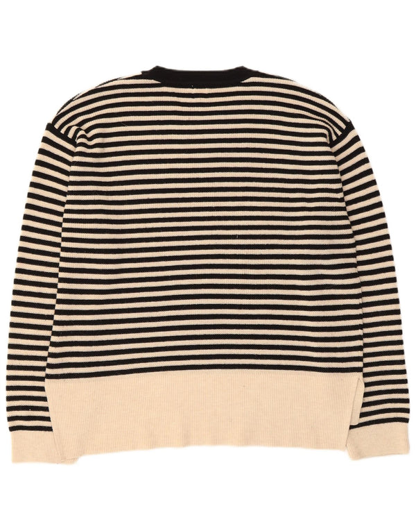 John Lewis Damen-Pullover mit Rundhalsausschnitt, Gr. 14, groß, schwarz gestreift