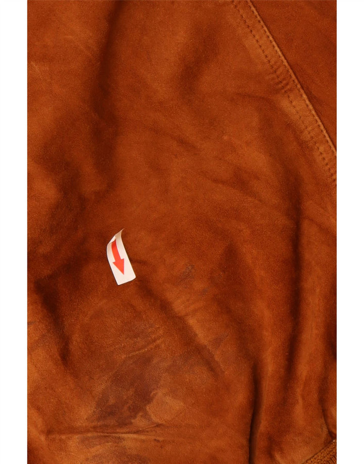 Vintage Herren Wildleder Bomberjacke IT 56 3XL Braunes Leder