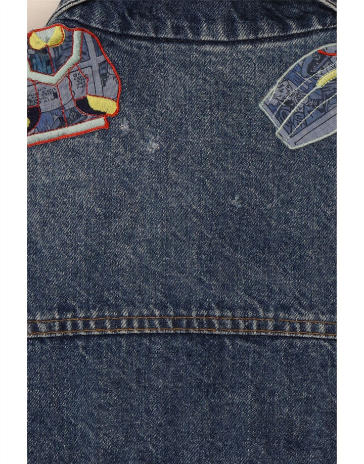 CLARK Herren Jeansjacke UK 38 Mittelblaue Baumwolle