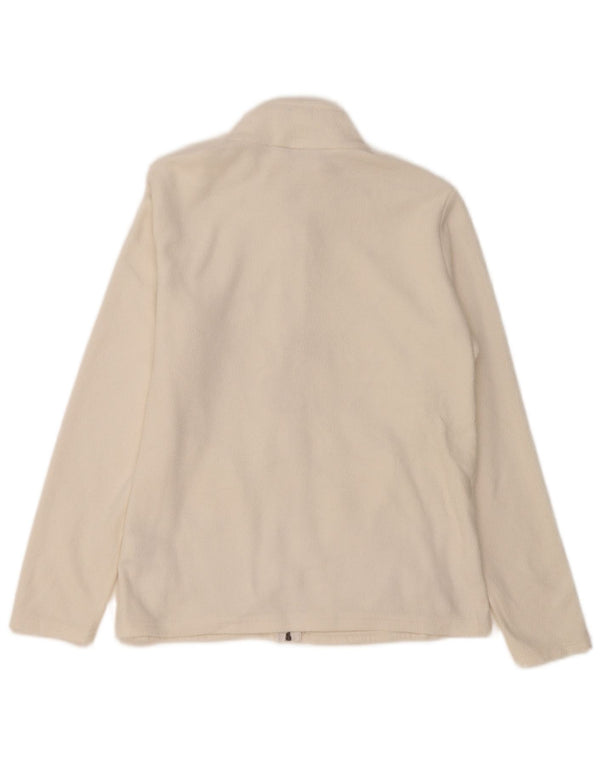 Marks & Spencer Damen Fleecejacke UK 14 Large Weiß Polyester