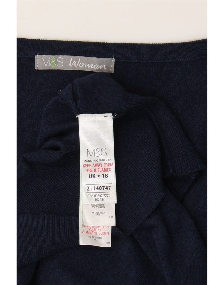 Marks & Spencer Damen Strickjacke UK 18 XL Marineblaue Viskose