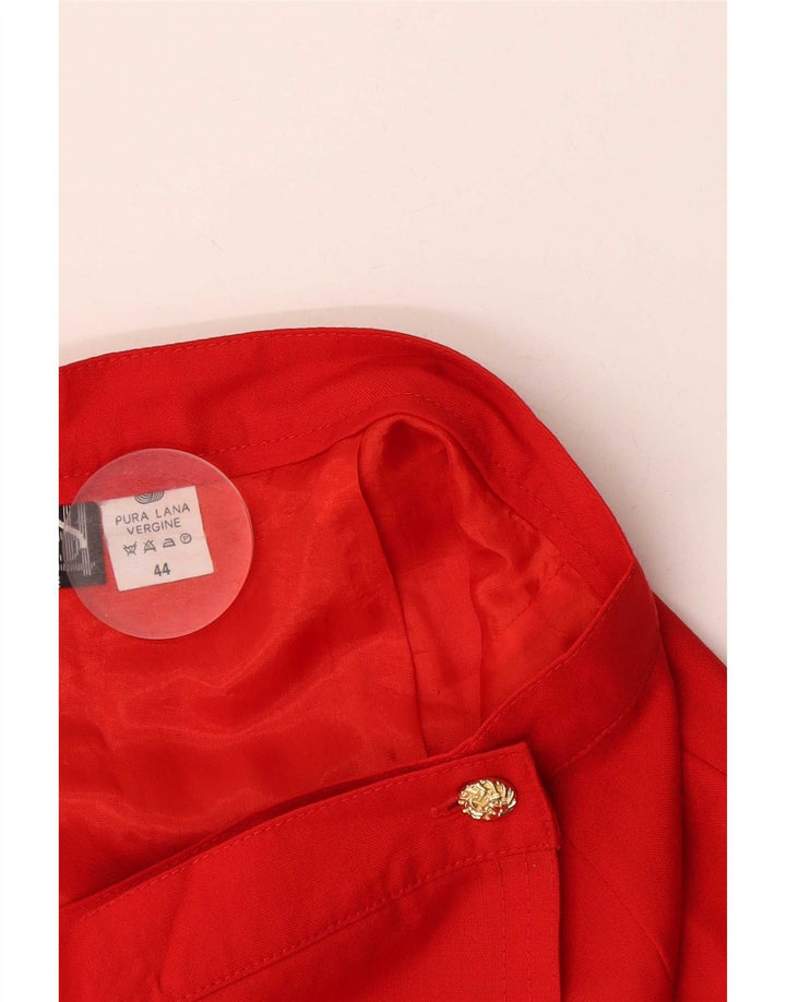 Vintage Damen Wickelrock IT 44 Medium W28 Rote Schurwolle