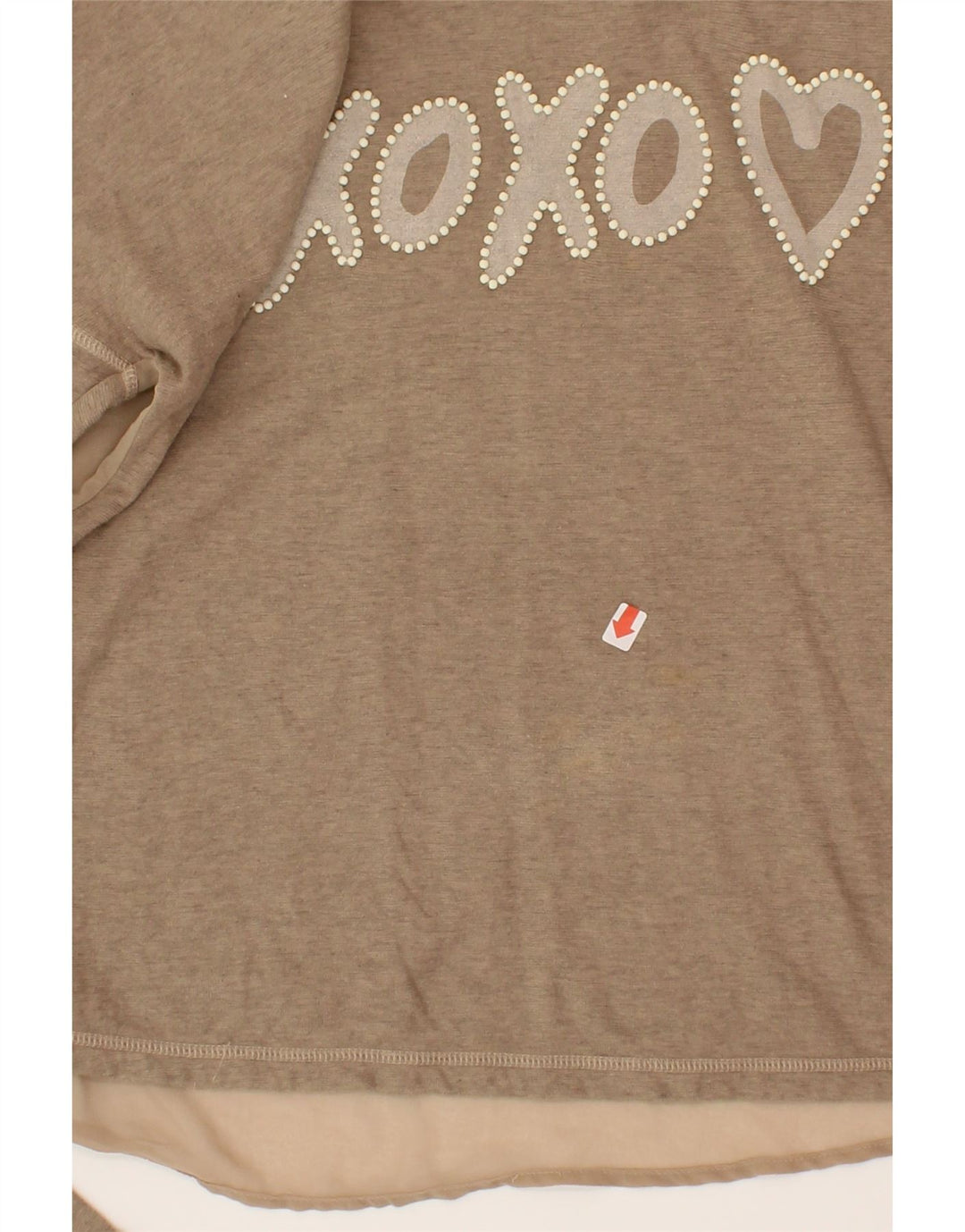 TWIN-SET Womens Graphic Top Long Sleeve UK 14 Medium Beige Vintage Twin-Set and Second-Hand Twin-Set from Messina Hembry 