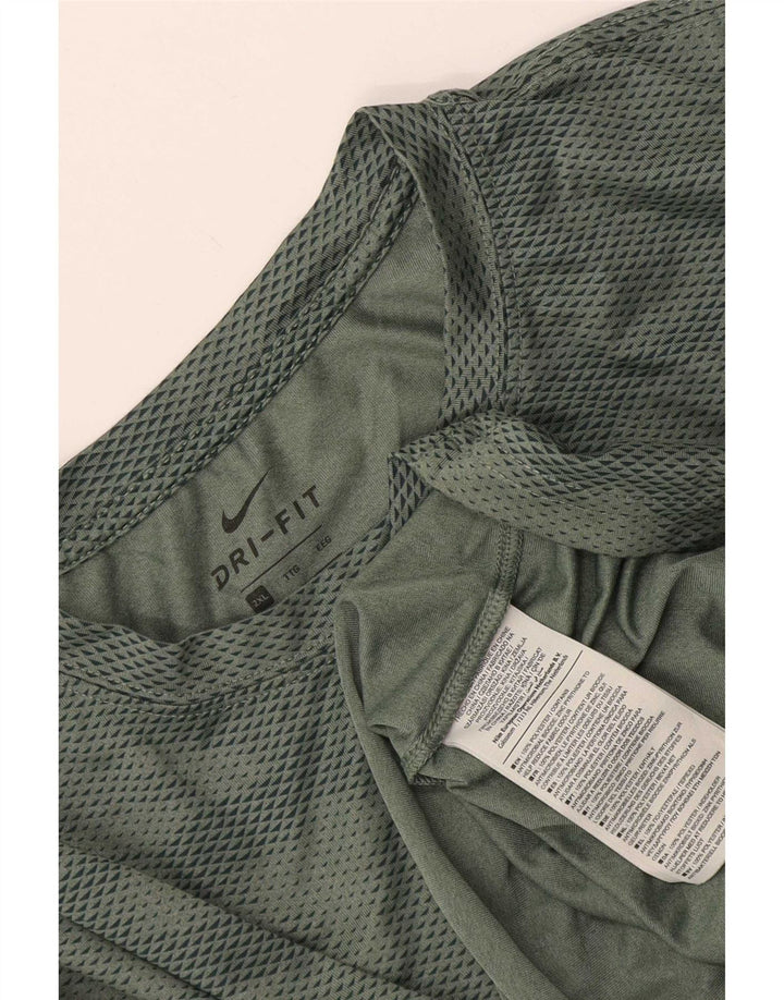Nike Herren Dri Fit T-Shirt Top 2XL Grün Camouflage Polyester