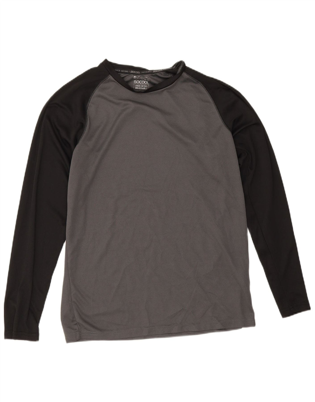Mountain Warehouse IsoCool-Oberteil für Herren, langärmlig, klein, Grau, Farbblock