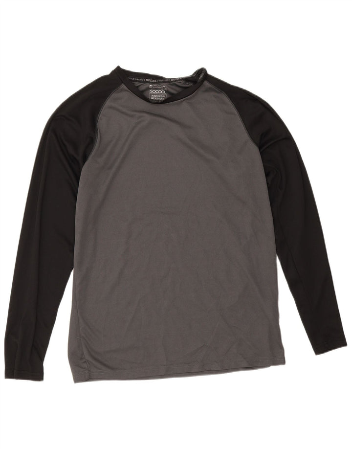 Mountain Warehouse IsoCool-Oberteil für Herren, langärmlig, klein, Grau, Farbblock