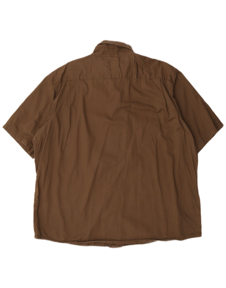 Wrangler Herren Kurzarmhemd 2XL Khaki Baumwolle