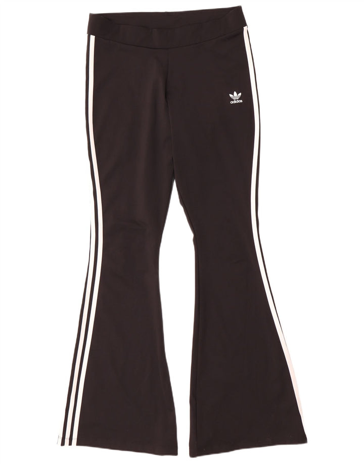 Adidas Damen Flare Leggings UK 16 Large Schwarz Polyester