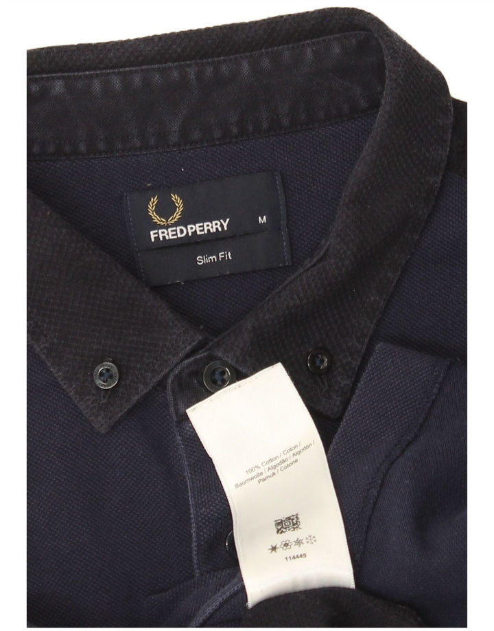 Fred Perry Herren-Slim-Fit-Hemd aus mittelblauer Baumwolle