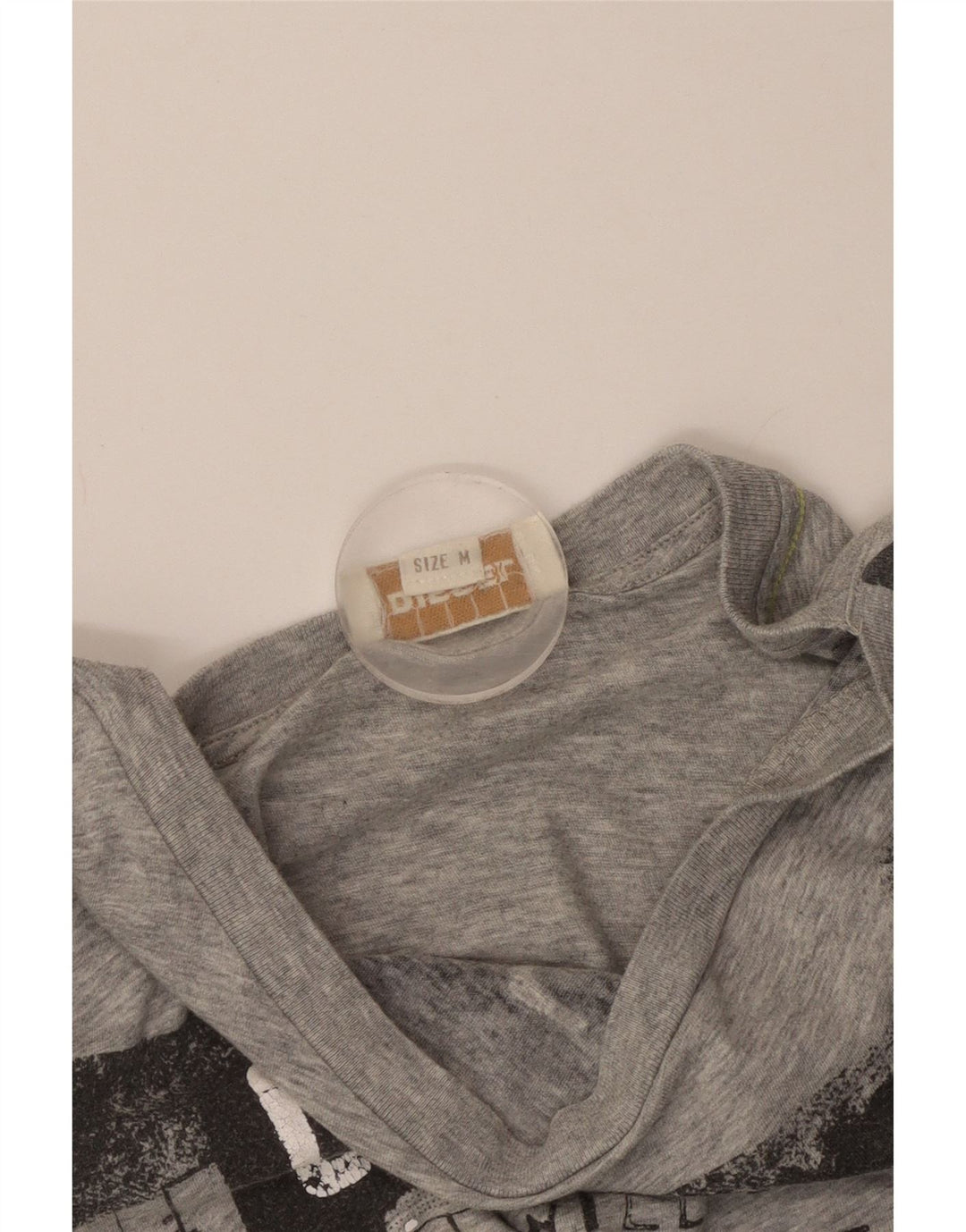 Diesel Womens Graphic T-Shirt Top UK 12 Mittelgrau meliert