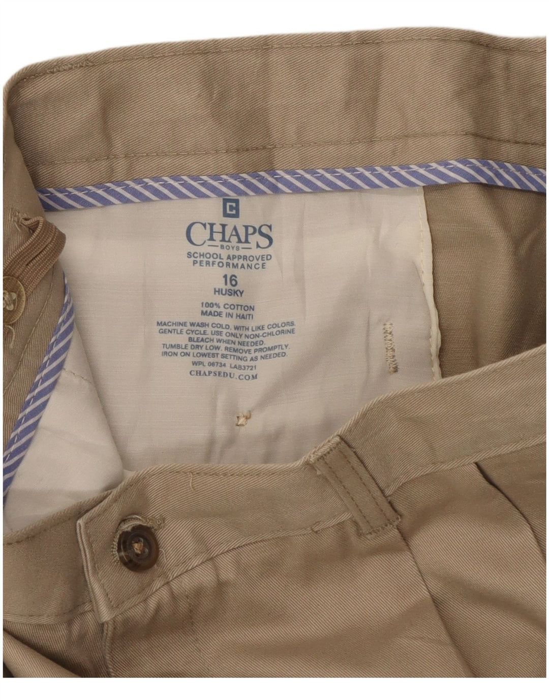 Chaps Jungen-Chinohose mit Pegged, 15–16 Jahre, W30, L28, beige Baumwolle