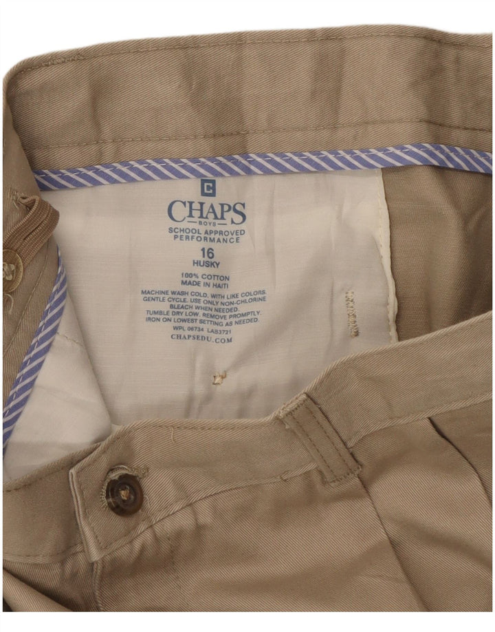 Chaps Jungen-Chinohose mit Pegged, 15–16 Jahre, W30, L28, beige Baumwolle