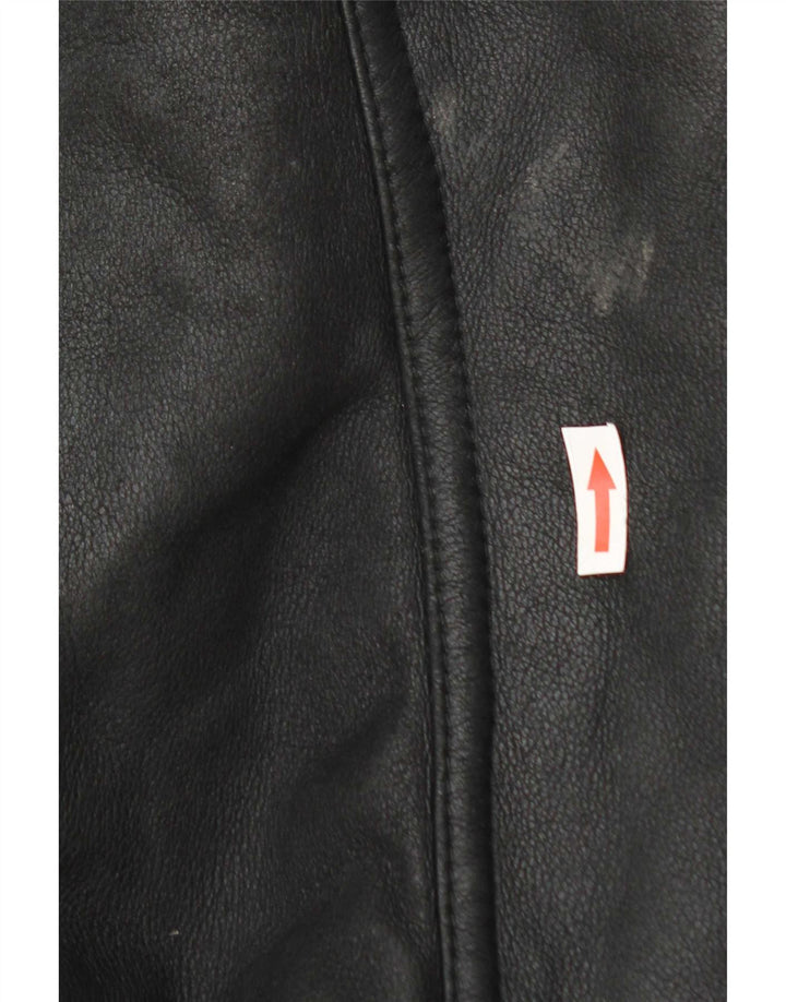 Vintage Damen Shearling Jacke IT 46 Großes schwarzes Shearling