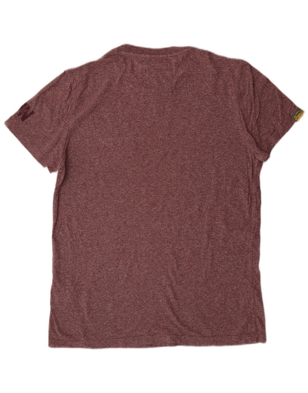 Superdry Damen Grafik-T-Shirt-Oberteil aus großer, kastanienbraun gesprenkelter Baumwolle