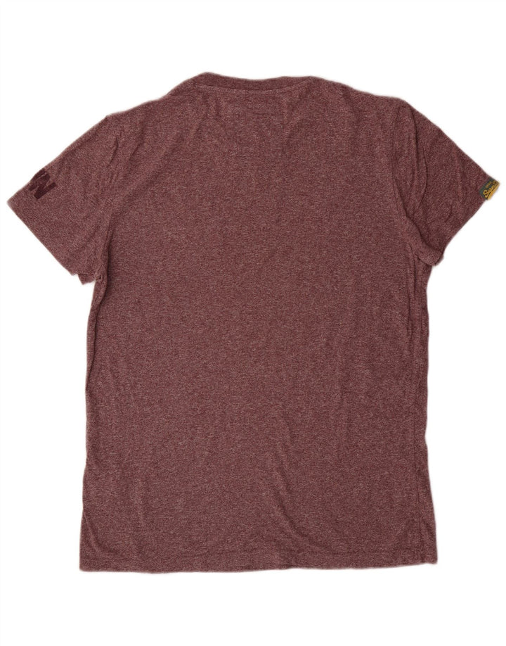 Superdry Damen Grafik-T-Shirt-Oberteil aus großer, kastanienbraun gesprenkelter Baumwolle