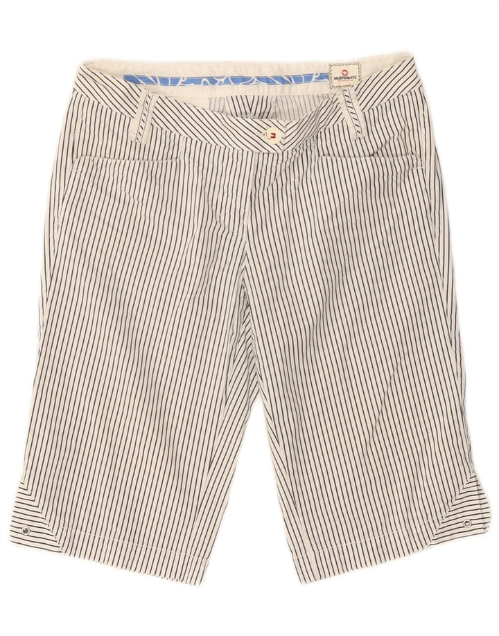Murphy & Nye Damen Bermudashorts W28 Mittelweiß gestreifte Baumwolle