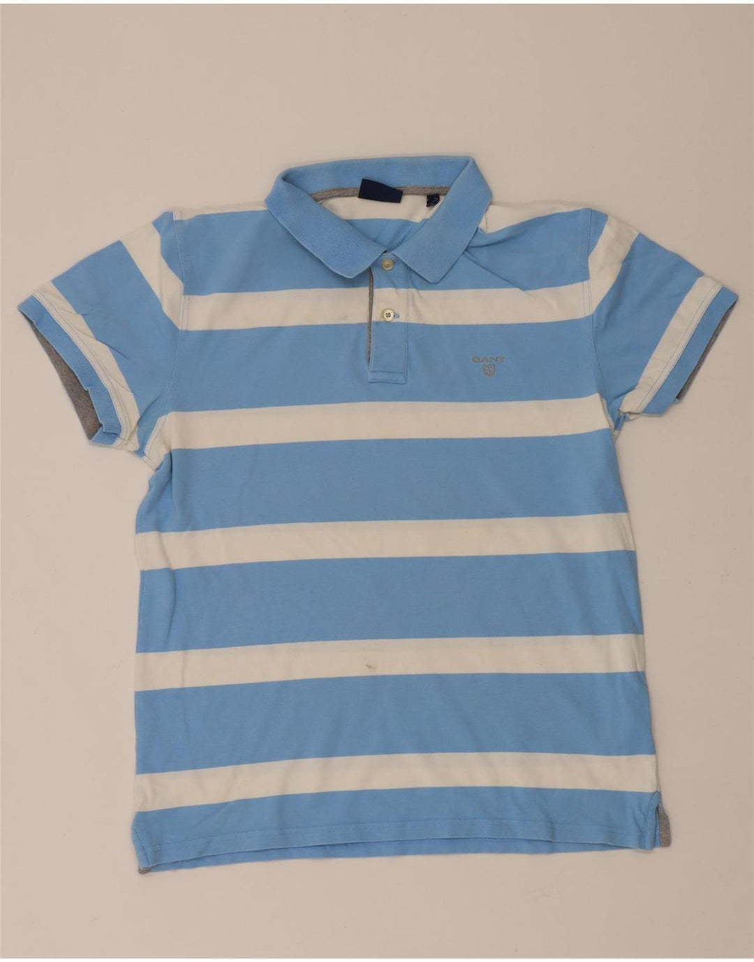Gant Herren-Poloshirt, groß, blau gestreift, Baumwolle