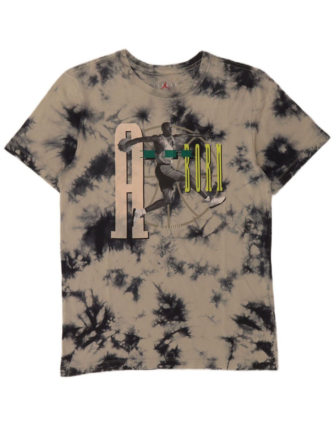Jordan Herren-T-Shirt mit Grafik, Größe S, graue Batik-Baumwolle