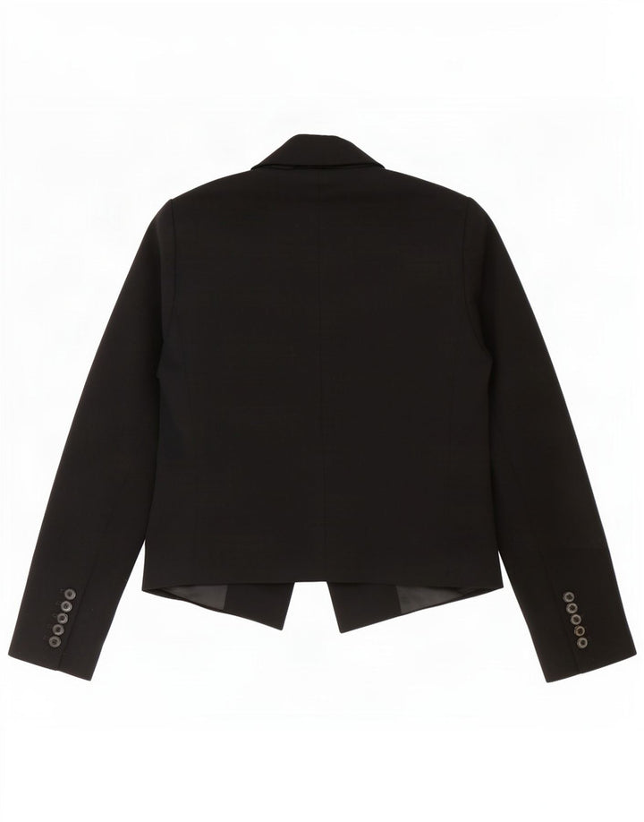 Zara Womens Open Blazer Jacke UK 10 Small Schwarz Polyester