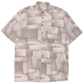 NEW FAST Mens Short Sleeve Shirt Size 41/42 Large Grey Geometric Viscose Vintage New Fast and Second-Hand New Fast from Messina Hembry 