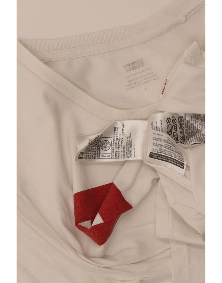 Levi's Damen-T-Shirt mit Grafik, UK 12, mittelweiße Baumwolle