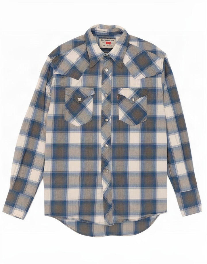 Levi's Herrenhemd aus mittelblauer, karierter Baumwolle