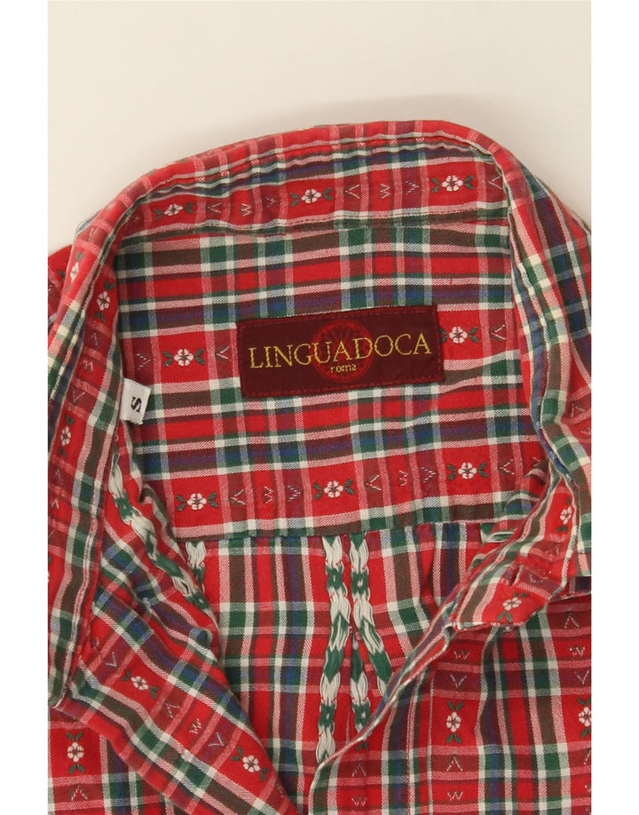 VINTAGE Mens Shirt Small Red Check Cotton Vintage Vintage and Second-Hand Vintage from Messina Hembry 