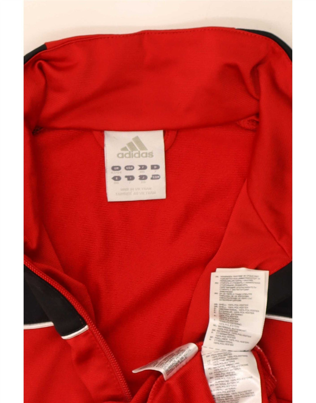Adidas Herren-Trainingsanzugoberteil, UK-Größe 42/44, großes rotes Colourblock-Polyester