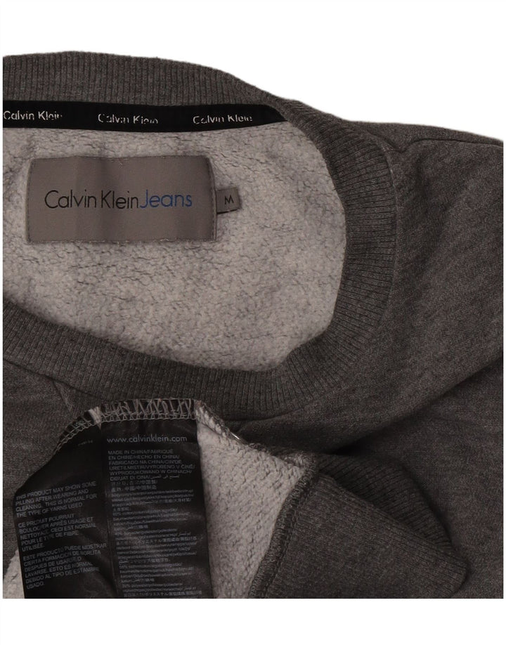 Calvin Klein Jeans Herren Grafik-Sweatshirt-Pullover Mittelgrau meliert