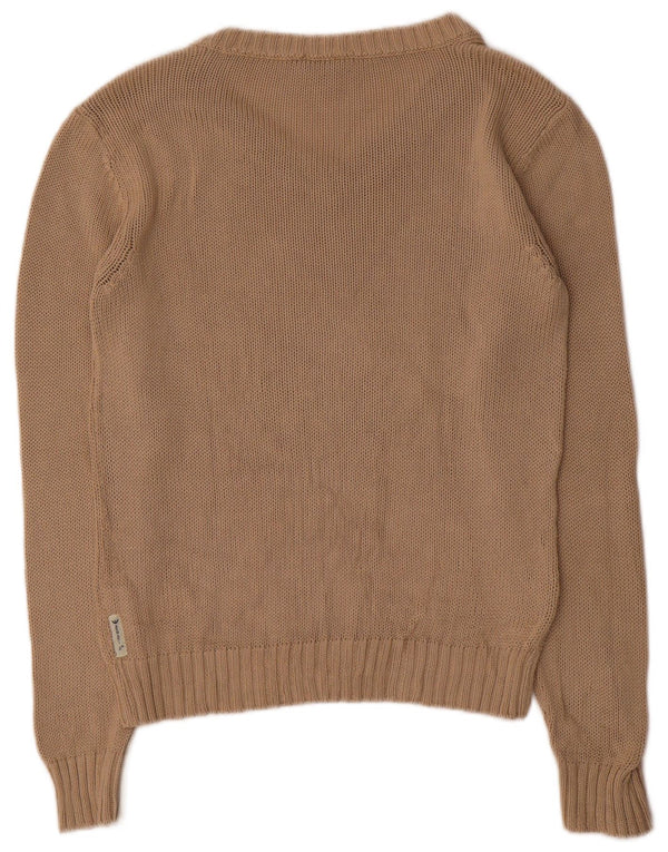 Armani Jeans Damen-Pullover mit V-Ausschnitt, Gr. 14, große beige Baumwolle