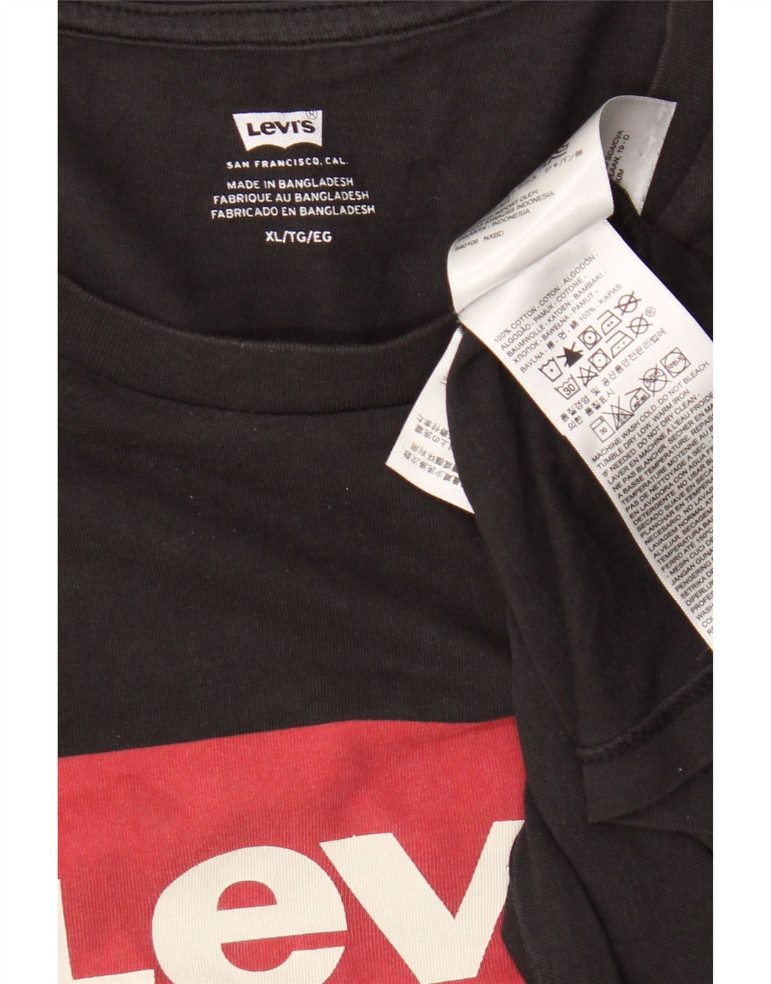 Levi's Herren-T-Shirt mit Grafik, XL, schwarze Baumwolle