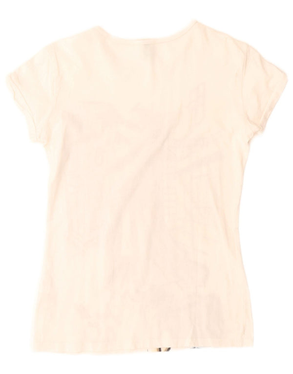 BENETTON Mädchen-T-Shirt mit Grafik, 11–12 Jahre, 2XL, weiße Baumwolle